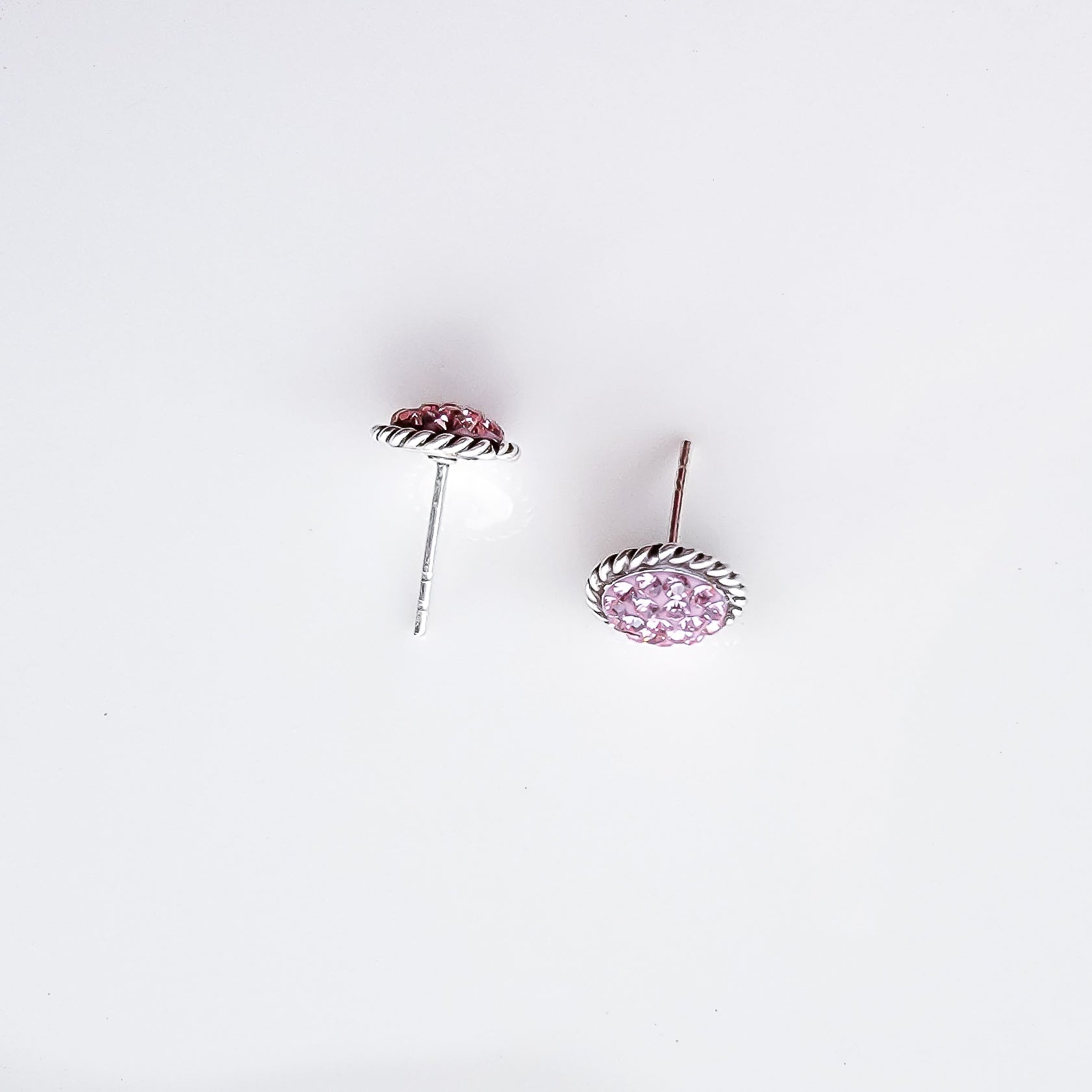 Luxury Pink Crystals Girls Earrings