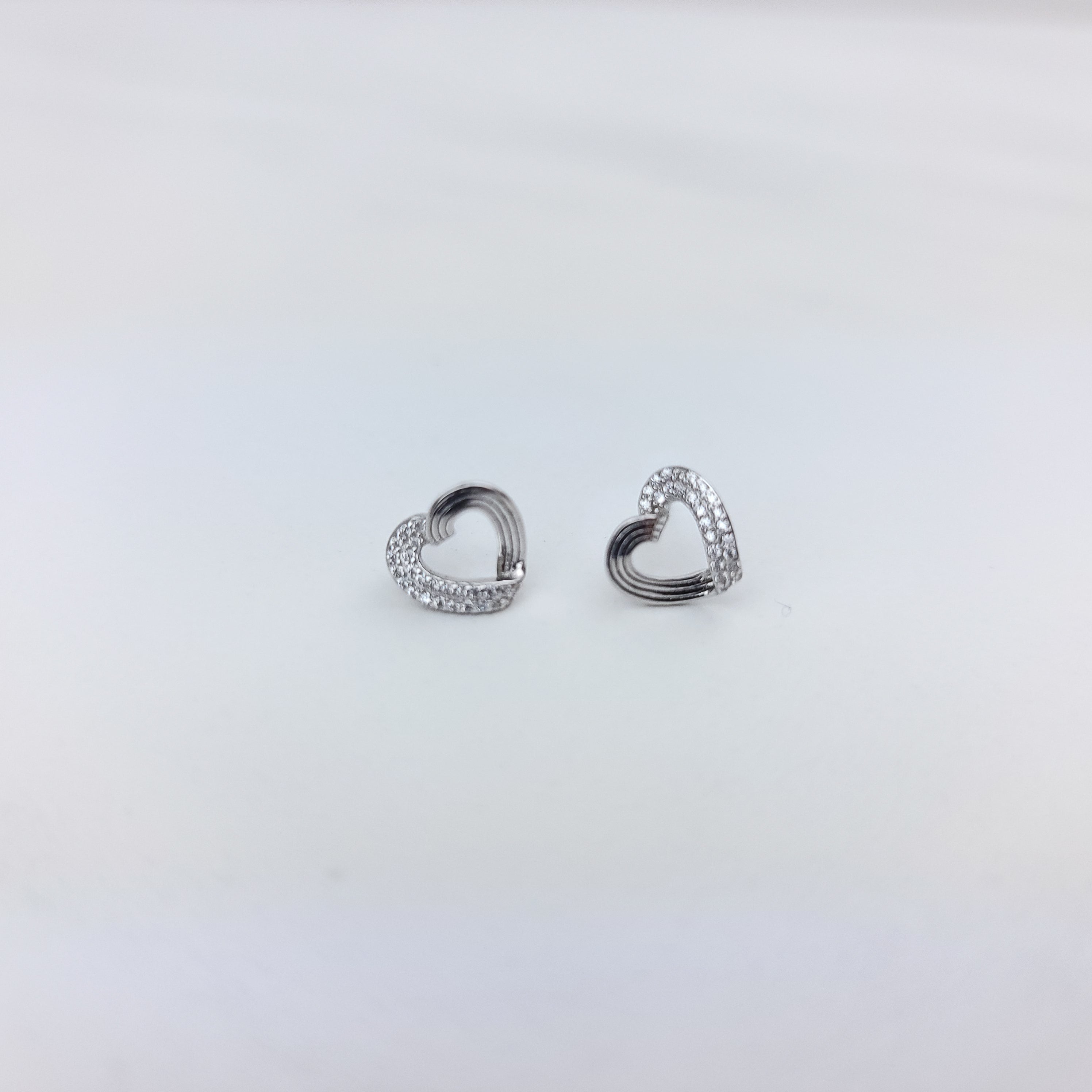 Sparkle My Heart Silver Stud Earrings