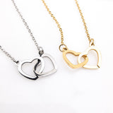Interlinked Love Heart Pendant Necklace
