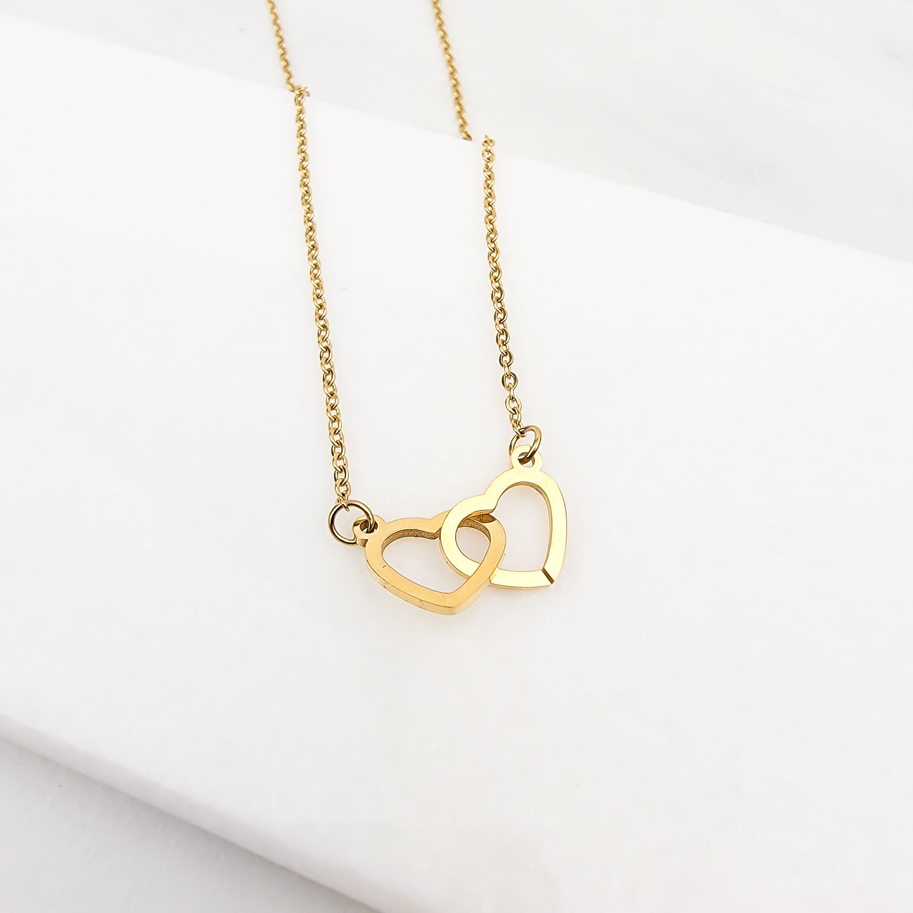 Interlinked Love Heart Pendant Necklace