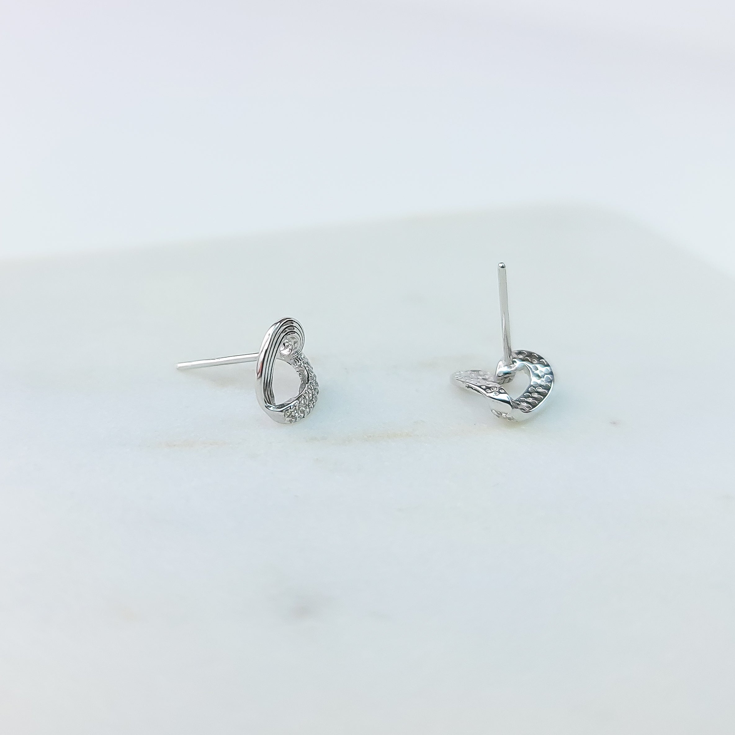 Sparkle My Heart Silver Stud Earrings