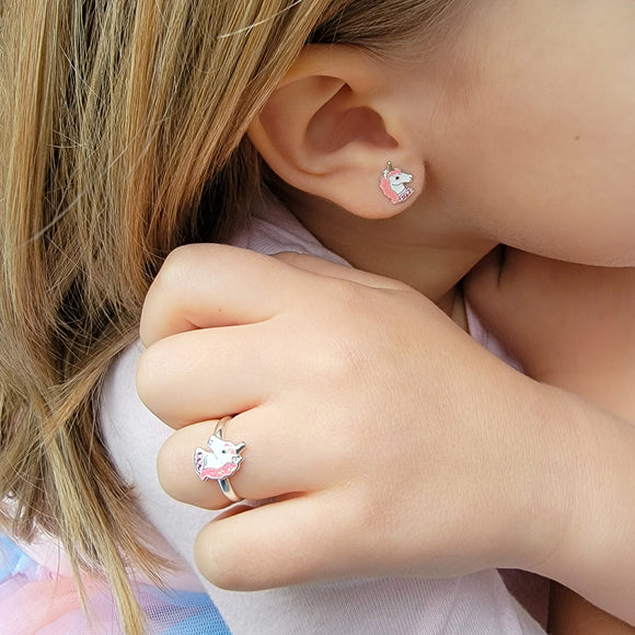 Unicorn Ring and Earrings Set