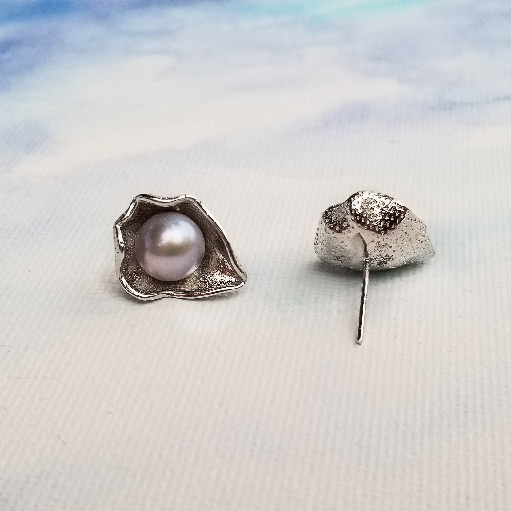 Oyster Style Freshwater Pearl Earrings