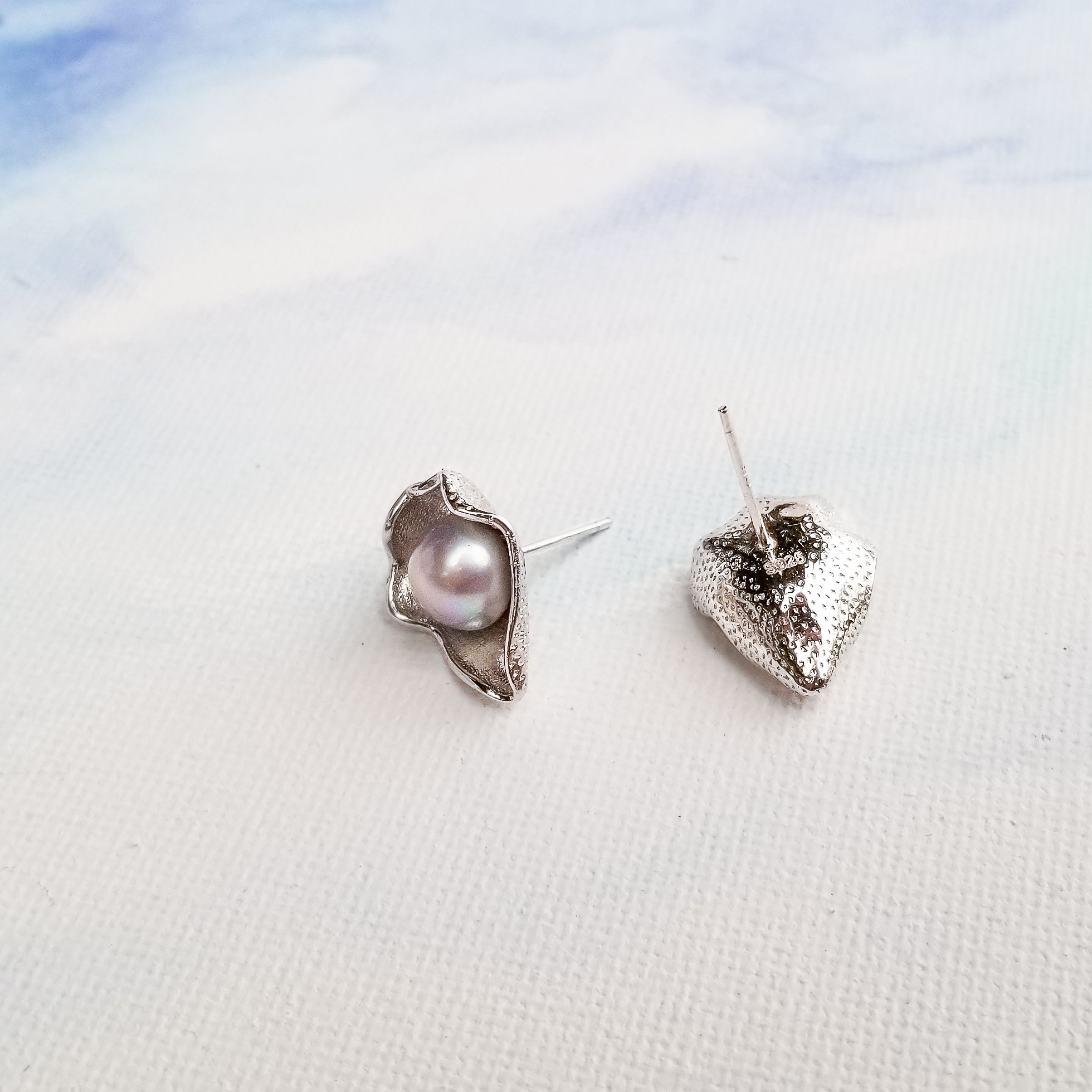 Oyster Style Freshwater Pearl Earrings