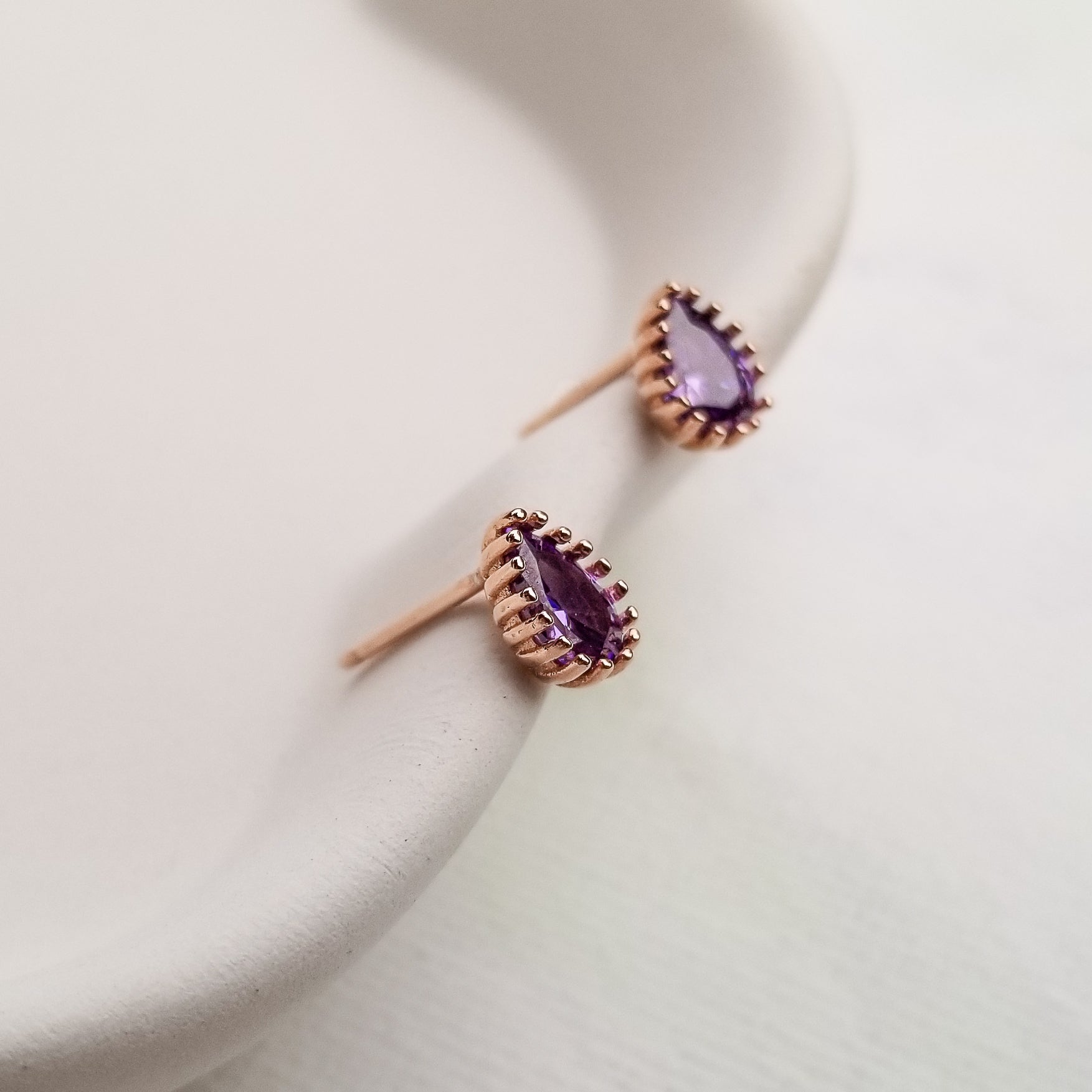 Purple Glam Stud Earrings